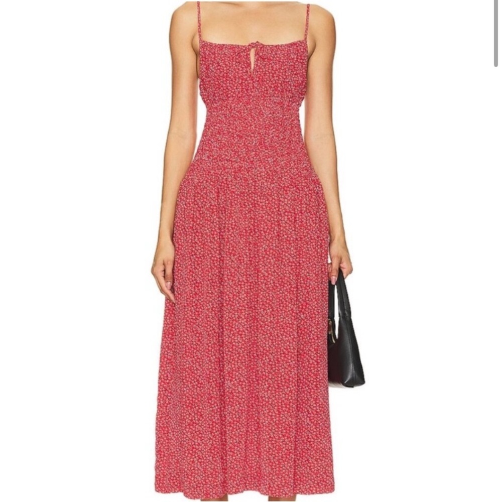 Ciao‎ Lucia Barbara Floral Keyhole Midi-Dress Red XL
